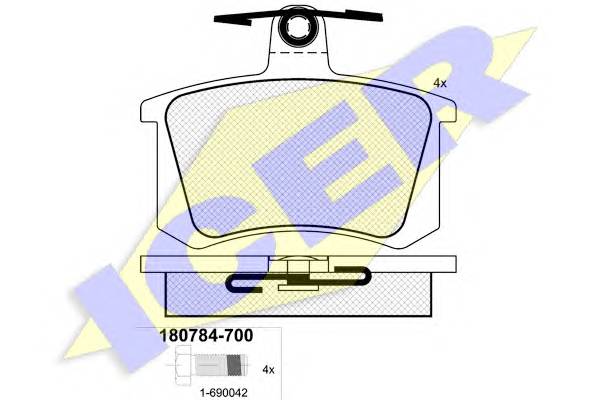 ICER 180784-700 Комплект тормозных колодок