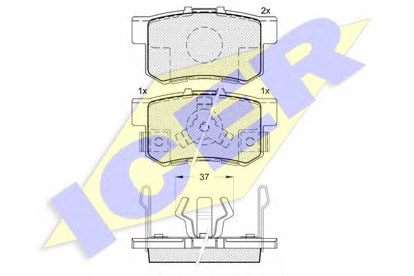 ICER 181718 Комплект тормозных колодок