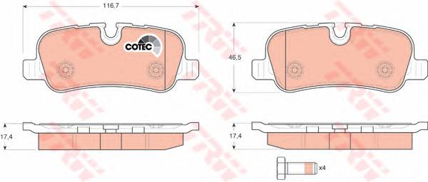 TRW GDB1632 Комплект тормозных колодок