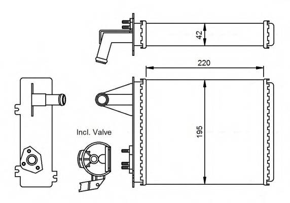 NRF 53556 Теплообменник, отопление с