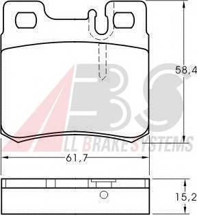 A.B.S. 36687 Комплект гальмівних колодо...