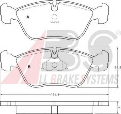 A.B.S. 36783 Комплект тормозных колодок