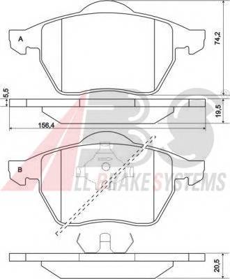 A.B.S. 36898 Комплект тормозных колодок