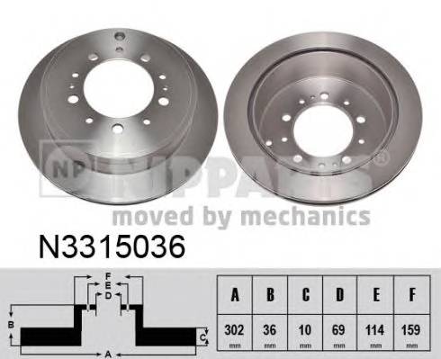 NIPPARTS N3315036 Гальмівний диск NIPPARTS N3315036 Гальмівний диск