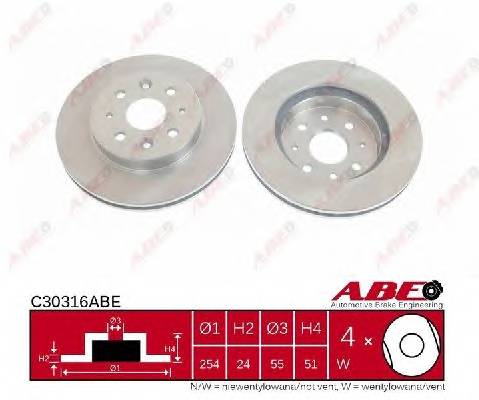ABE C30316ABE Тормозной диск ABE C30316ABE Тормозной диск