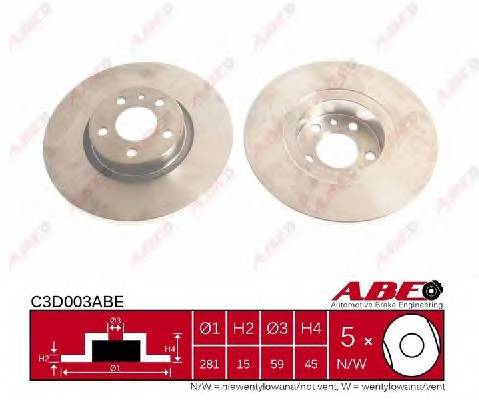 ABE C3D003ABE Тормозной диск ABE C3D003ABE Тормозной диск