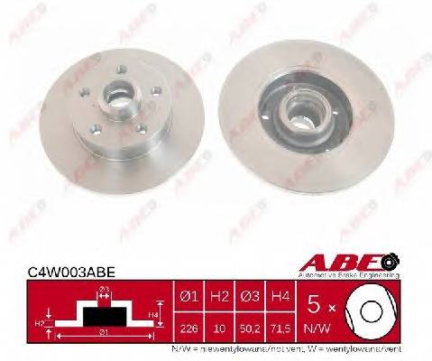 ABE C4W003ABE Тормозной диск ABE C4W003ABE Тормозной диск
