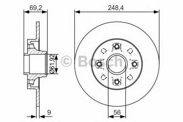 BOSCH 0986479S43 BOSCH Диск тормозной задн  Citroe