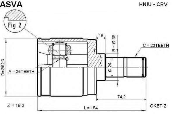 ASVA HNIUCRV ØÐÓÑ ÂÍÓÒÐÅÍÍÈÉ ÇÀÄÍÈÉ 25X35X2