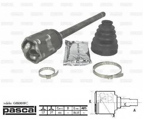 PASCAL G8B001PC Шарнирный комплект, привод... PASCAL G8B001PC Шарнирный комплект, привод...
