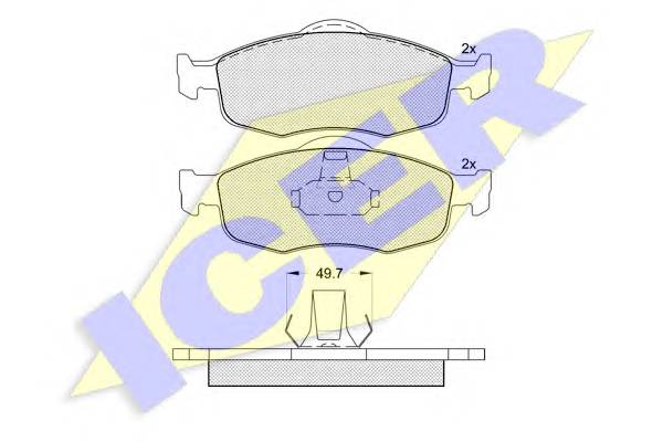 ICER 180916 Комплект гальмівних колодо...