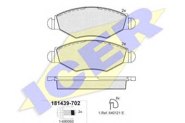 ICER 181439-702 Комплект тормозных колодок