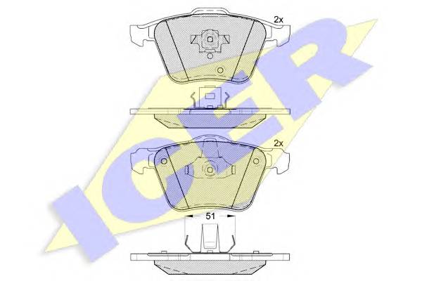 ICER 181655 Комплект тормозных колодок