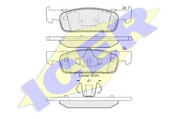 ICER 182115 Комплект тормозных колодок...