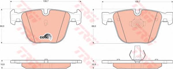 TRW GDB1502 Комплект тормозных колодок
