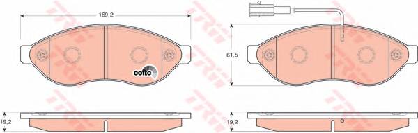TRW GDB1681 Комплект тормозных колодок