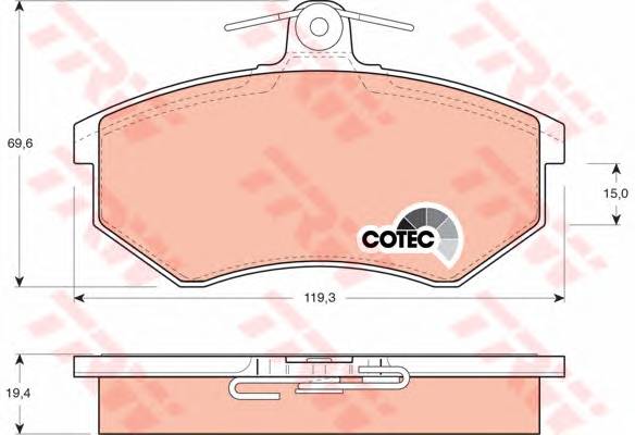 TRW GDB826 Комплект тормозных колодок
