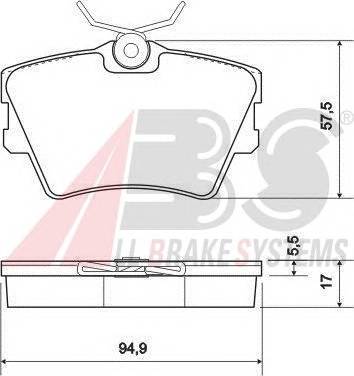 A.B.S. 36983 Комплект тормозных колодок