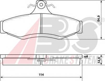 A.B.S. 37054 Комплект тормозных колодок... A.B.S. 37054 Комплект тормозных колодок...