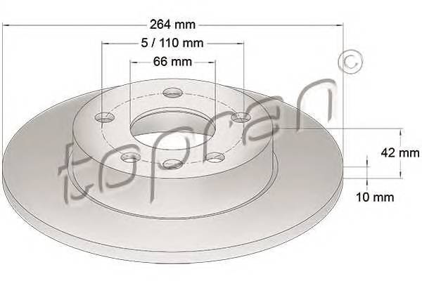 TOPRAN 205 526 Тормозной диск