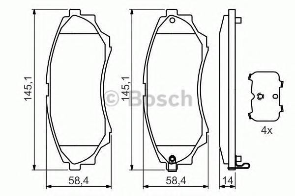 BOSCH 0 986 494 323 Комплект гальмівних колодо... BOSCH 0 986 494 323 Комплект гальмівних колодо...