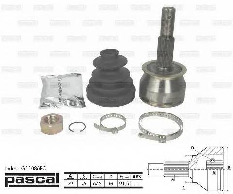 PASCAL G11086PC Шарнірний комплект, привод... PASCAL G11086PC Шарнірний комплект, привод...