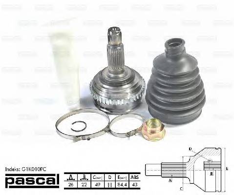 PASCAL G1K010PC Шарнирный комплект, привод