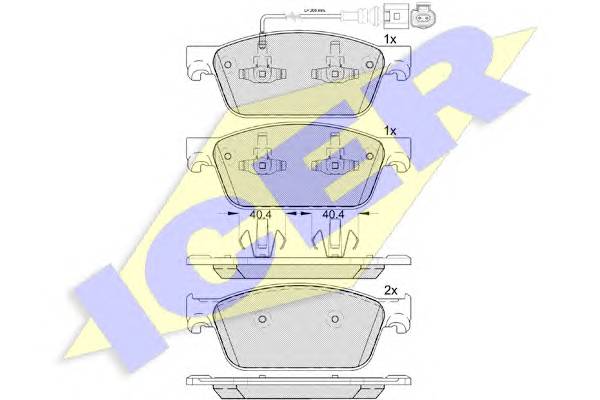 ICER 141953 Комплект гальмівних колодо...