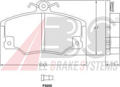 A.B.S. 36521 Комплект тормозных колодок