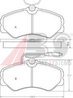 A.B.S. 36589 Комплект тормозных колодок