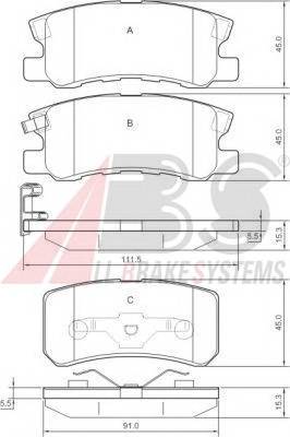 A.B.S. 37199 Комплект тормозных колодок