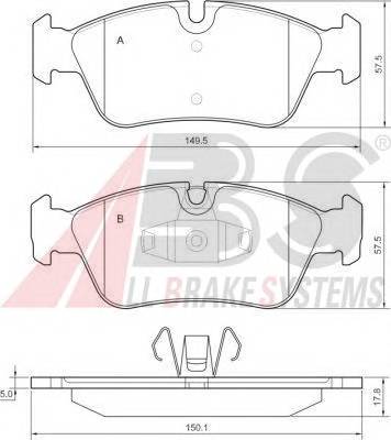 A.B.S. 37436 Комплект тормозных колодок... A.B.S. 37436 Комплект тормозных колодок...
