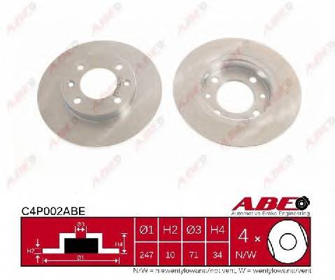 ABE C4P002ABE Тормозной диск ABE C4P002ABE Тормозной диск
