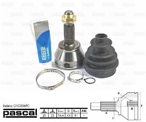 PASCAL G1G006PC Шарнірний комплект, привод... PASCAL G1G006PC Шарнірний комплект, привод...