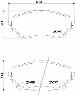 BREMBO P 83 150 Комплект гальмівних колодо...