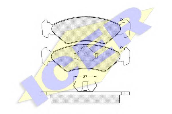ICER 180776 Комплект гальмівних колодо... ICER 180776 Комплект гальмівних колодо...