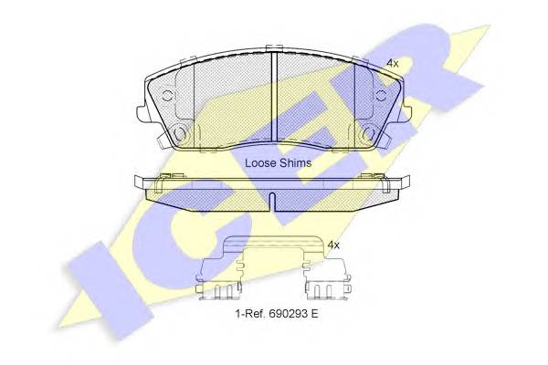 ICER 182067 Комплект тормозных колодок