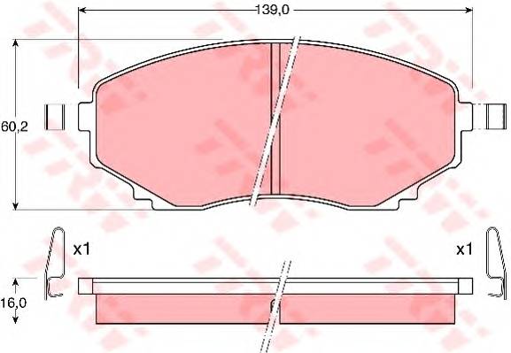 TRW GDB1177 Комплект тормозных колодок