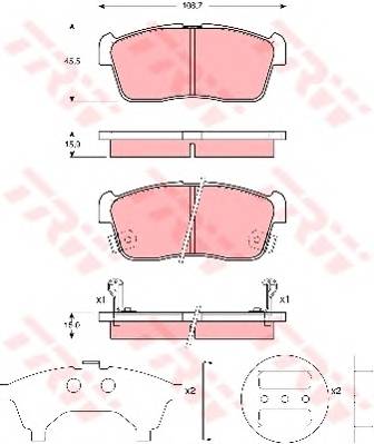 TRW GDB3236 Комплект тормозных колодок