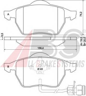 A.B.S. 36773 Комплект тормозных колодок