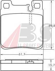 A.B.S. 36787 Комплект гальмівних колодо...