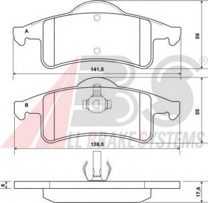 A.B.S. 38791 Комплект тормозных колодок