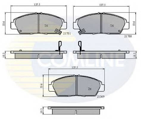 COMLINE CBP3446 Комплект гальмівних колодо... COMLINE CBP3446 Комплект гальмівних колодо...
