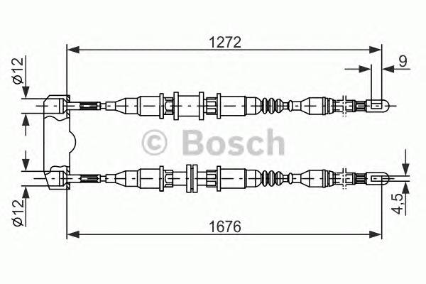 BOSCH 1 987 477 136 Трос, стояночная тормозная 
