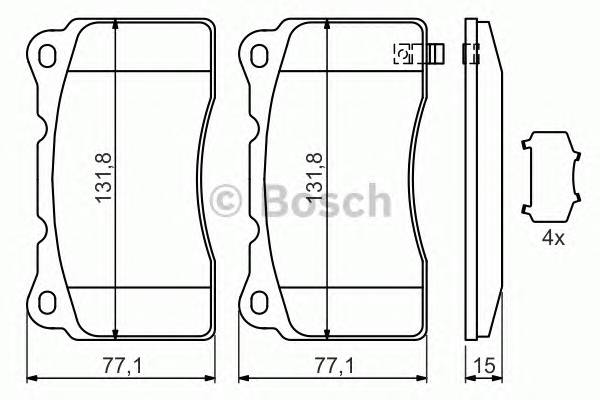 BOSCH 0 986 494 395 Комплект гальмівних колодо... BOSCH 0 986 494 395 Комплект гальмівних колодо...