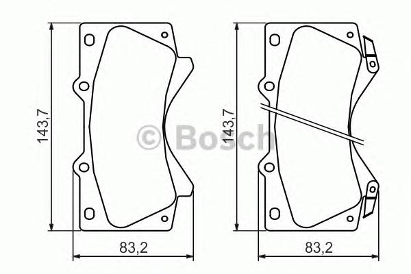 BOSCH 0 986 494 449 Комплект гальмівних колодо... BOSCH 0 986 494 449 Комплект гальмівних колодо...