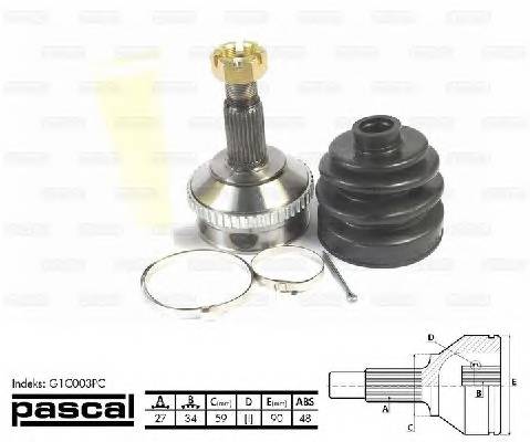 PASCAL G1C003PC Шарнирный комплект, привод