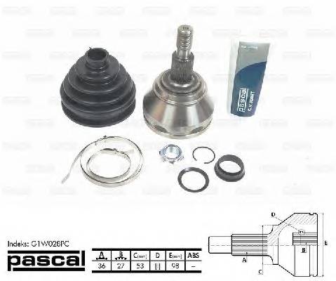 PASCAL G1W028PC Шарнірний комплект, привод...