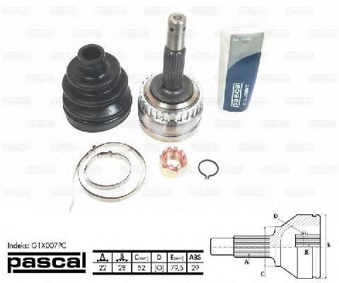 PASCAL G1X007PC Шарнирный комплект, привод