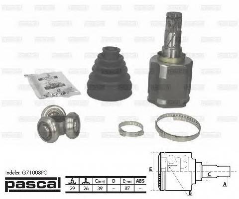 PASCAL G71008PC Шарнирный комплект, привод